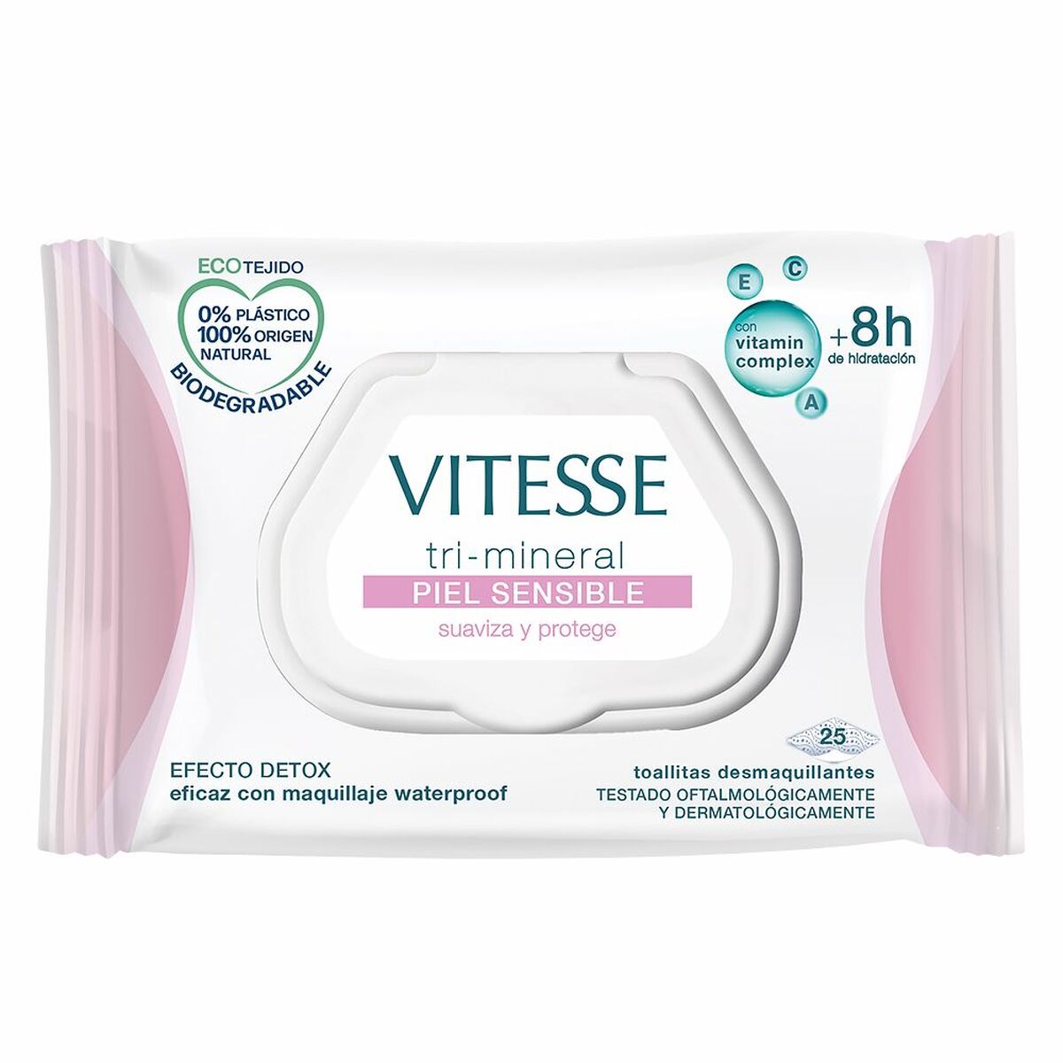 Lingettes démaquillantes Vitesse Mineral Piel Sensible Peau sensible (25 Unités)