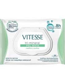 Lingettes démaquillantes Vitesse Tri-Mineral Peau mixte (25 Unités)