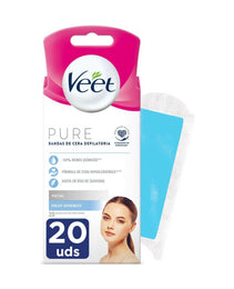 Bandes Épilatoire Faciales Veet Peau sensible 20 Unités