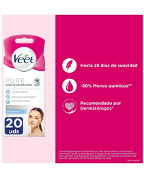 Bandes Épilatoire Faciales Veet Peau sensible 20 Unités