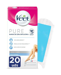 Bandes Épilatoire Corporelles Veet Peau sensible 20 Unités