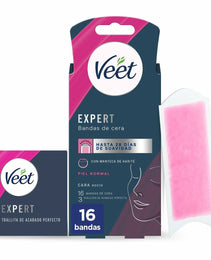 Bandes Épilatoire Faciales Veet Expert (16 Unités)