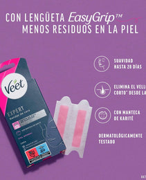 Bandes Épilatoire Faciales Veet Expert (16 Unités)